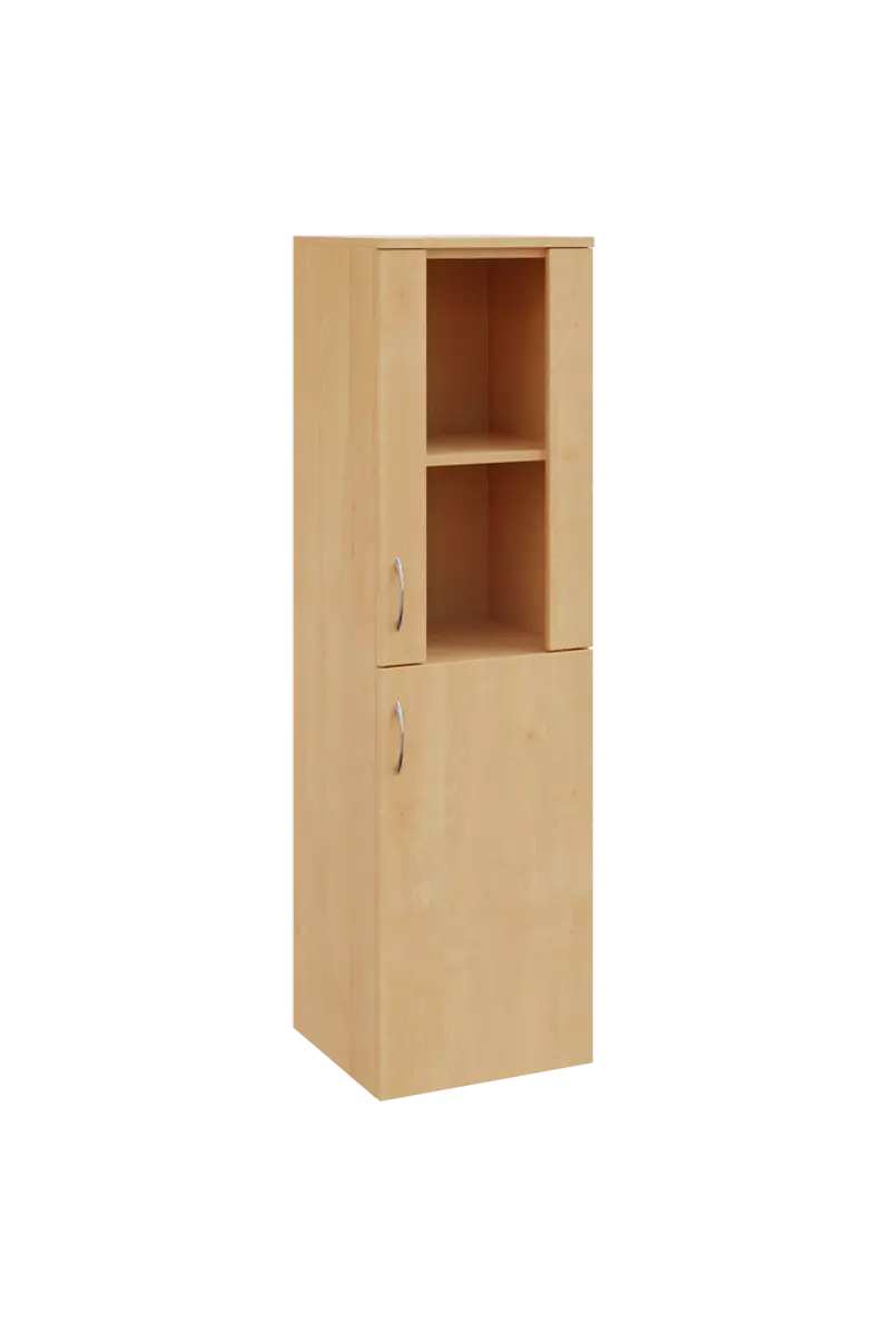 N 4 - 4DS kancelářská skříň, 1-dveřová/prosklená, pravá, 1450x400x400, javor horský